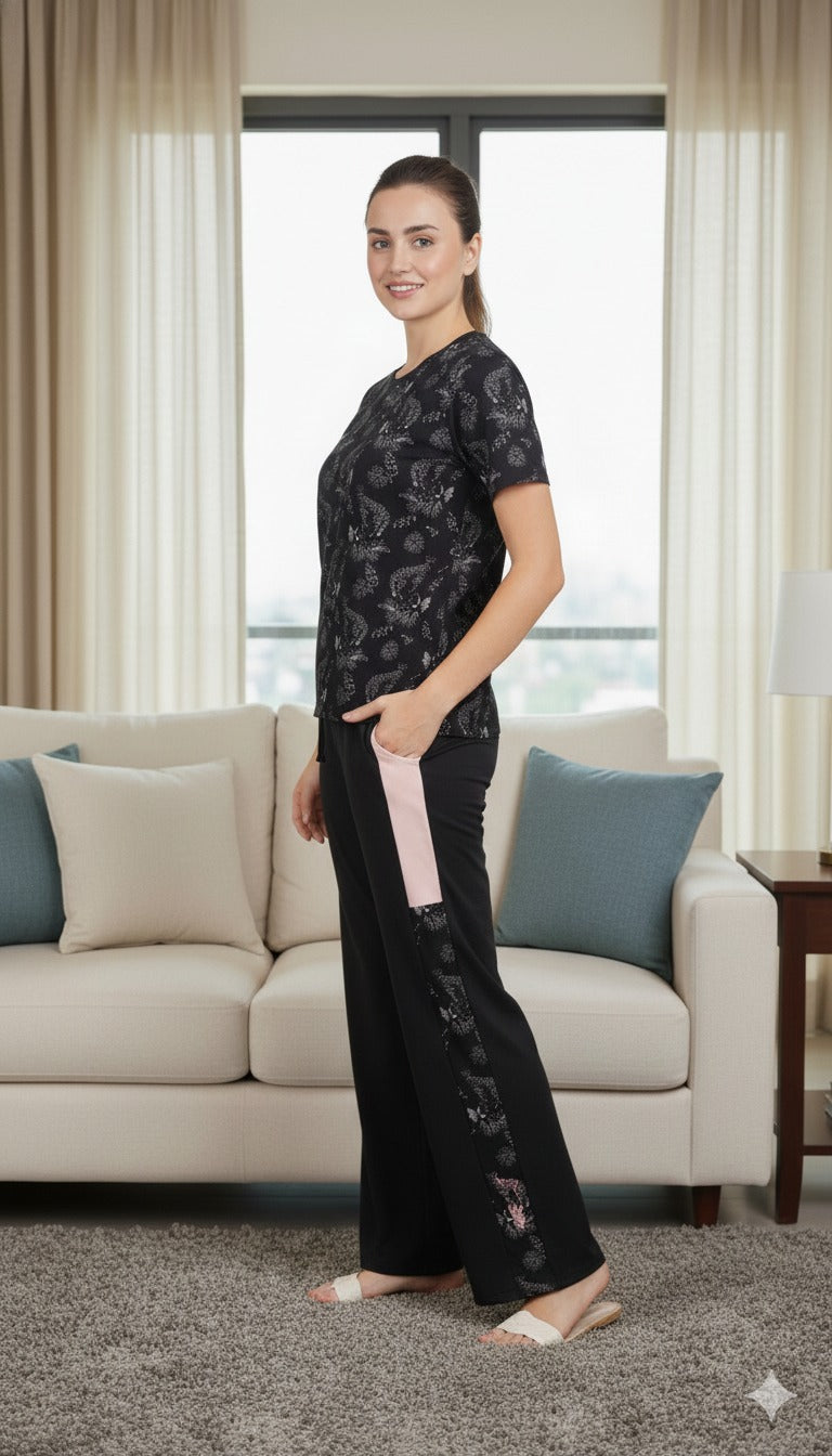 Tropical Black Nightwear