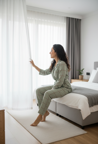 WOMEN CHECK NIGHTWEAR WITH BELT