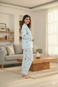 Kitty-Cat Blue Nightwear