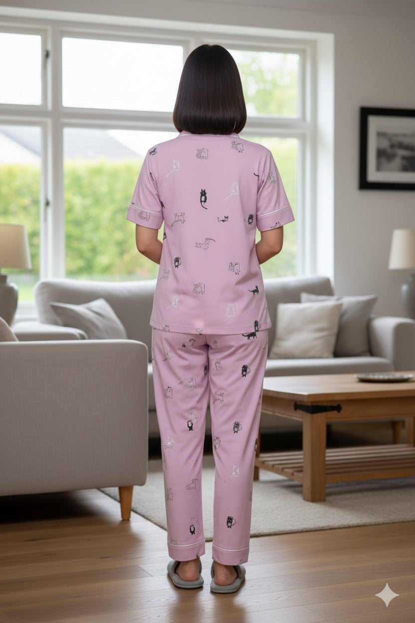 Kitty-Cat Lavender Nightwear