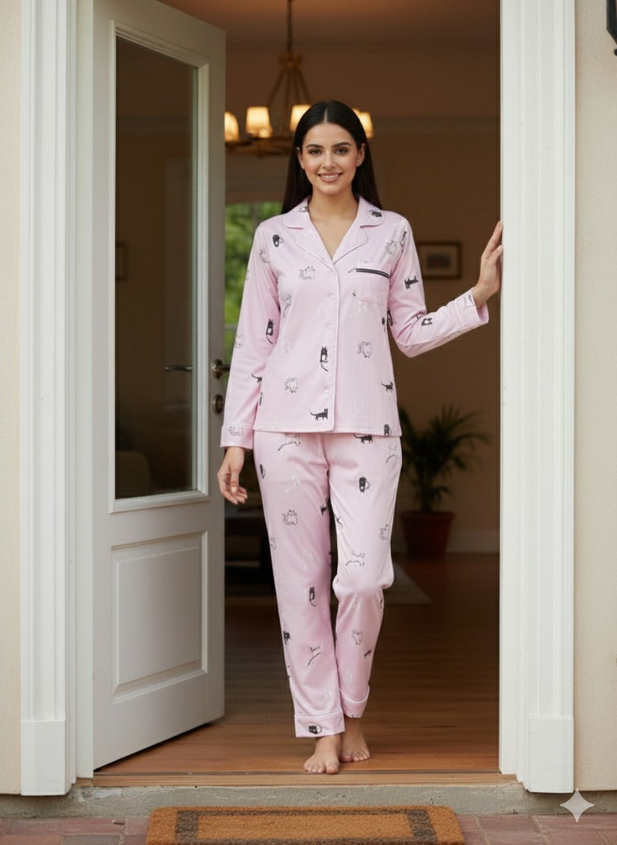 Kitty-Cat Lavender Nightwear
