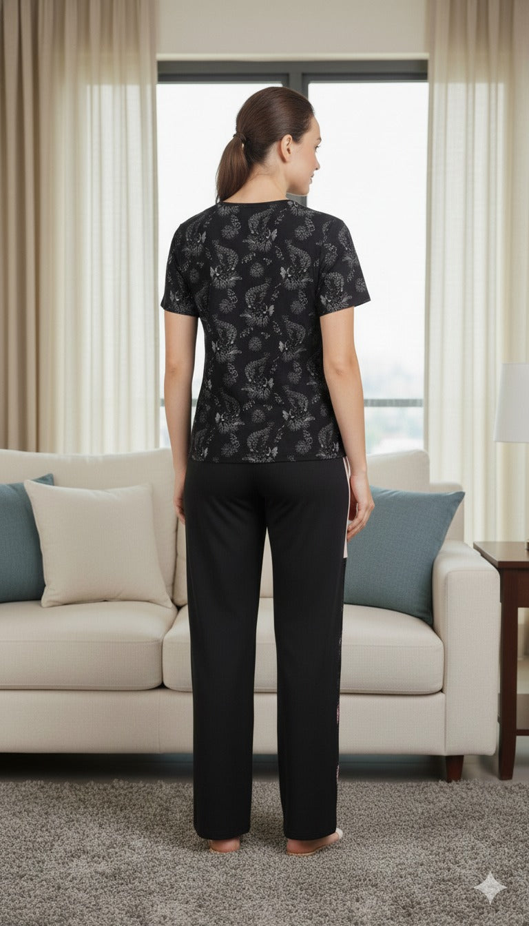 Tropical Black Nightwear