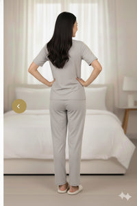 Grey with Yellow side Strip Nightwear MX_CSS04